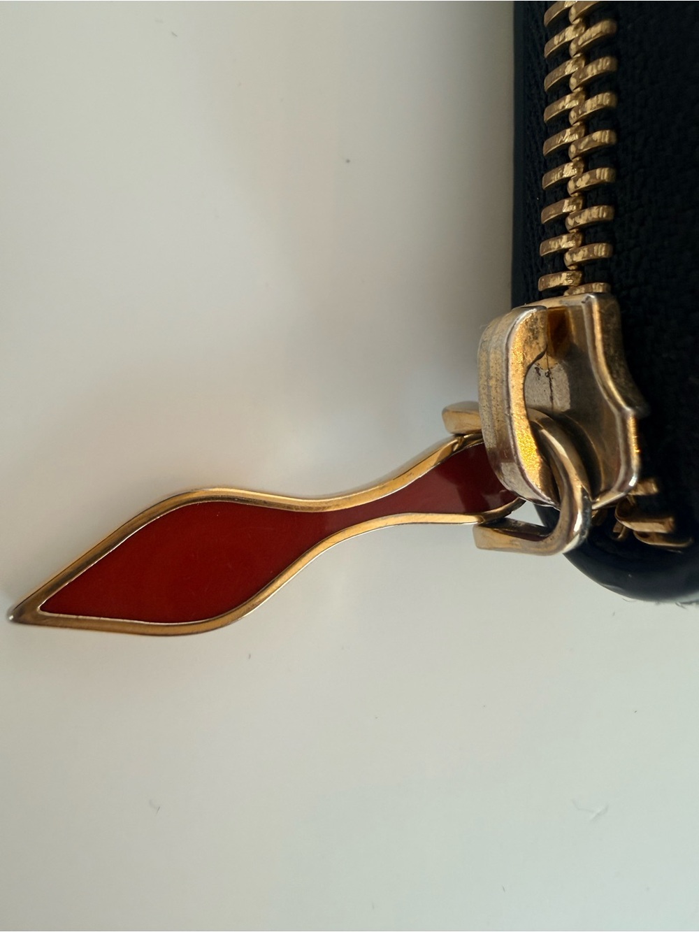 Christian Louboutin Gold Studded Card Case/Coin Zippy Wallet - Picture 3 of 10